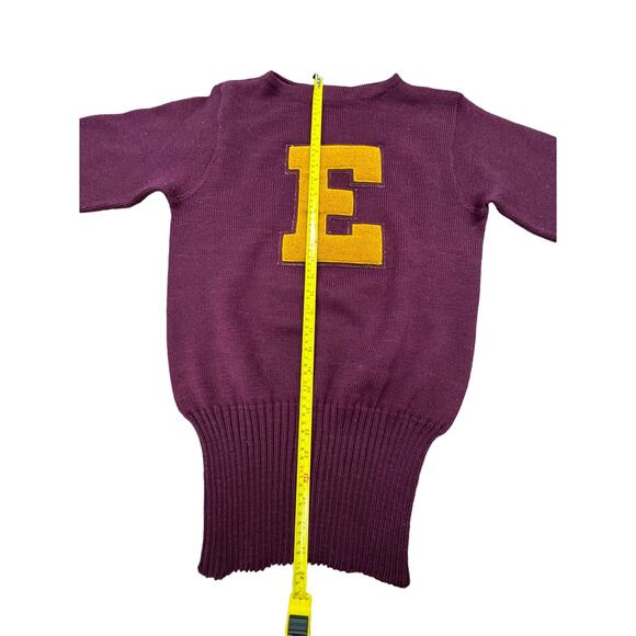 RARE!!!!! "COBLE" Sporting Goods Wool Sweater Collegiate Letter E Vintage - Picture 5 of 12
